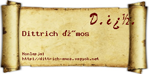 Dittrich Ámos névjegykártya